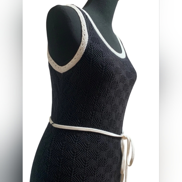 Nine West Crochet Tie Waist Maxi Dress - Picture 10 of 11